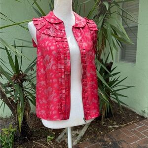 Marc Jacobs Hot Pink Asymmetrical Zip Up Shirt